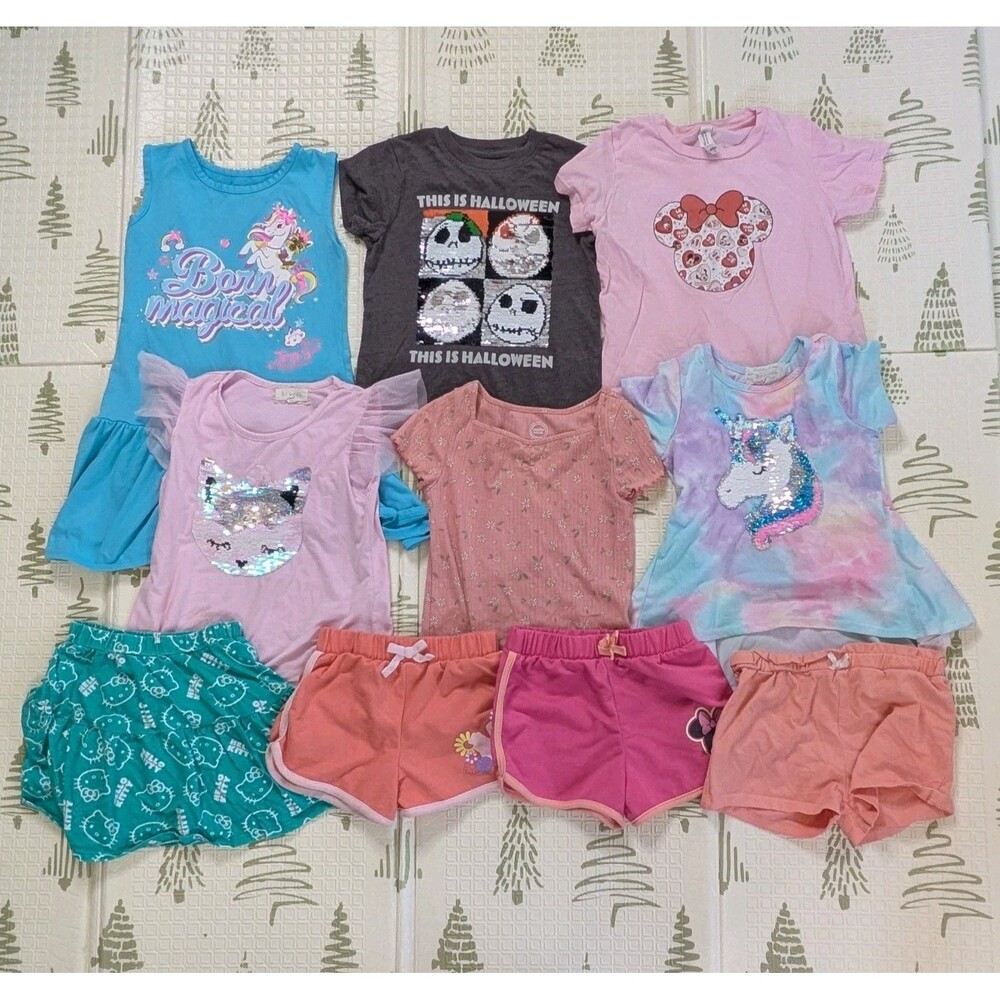 Girls Size 6/6X Clothing Lot 10pc Bundle Disney Minnie Mouse Hello Kitty Unicorn